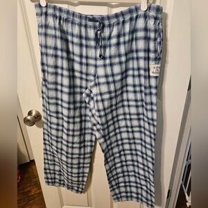 Life Is Good Blue and White Plaid Pajama Pants